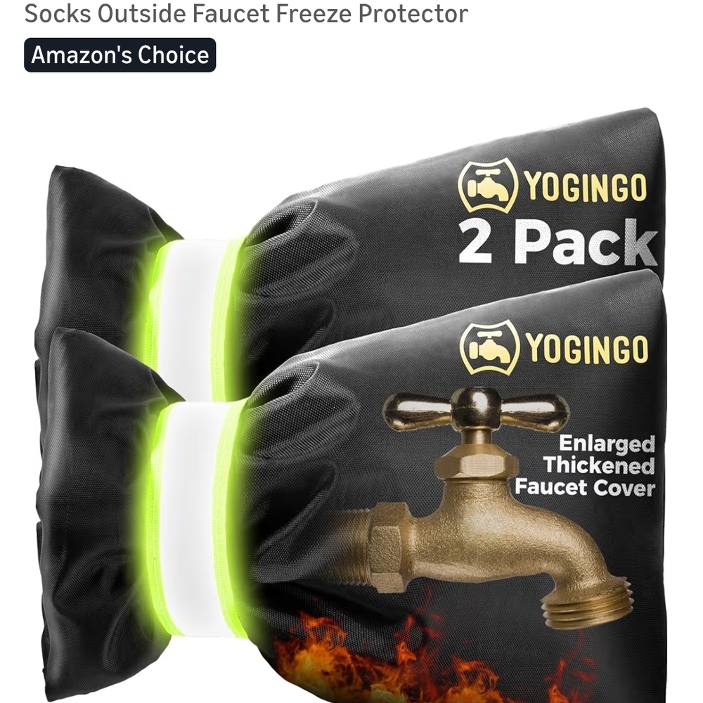 🌟3 For $12 🌟 YOGINGO 2 Pack Black Faucet Freeze Protector New